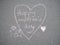 Mothers day - heart shape chalk drawing on the ground