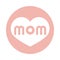 Mothers day, lettering mom in heart love block style icon