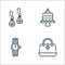 Mothers day line icons. linear set. quality vector line set such as handbag, luxury, cake