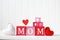 Mothers Day message with wooden blocks