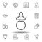 mothers day pacifier outline icon. set of mothers day illustration icon. Signs and symbols can be used for web, logo, mobile app,
