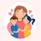 Mothers day. Parents day. Motherhood moments. Flat vector illustration.