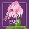 Mothers day pink orchid frame violet background