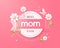 Mothers day poster banner background layout with badges and flower