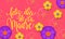 Mothers Day in Spanish with yellow, blue flower in gold blooming pattern banner and spanish text Feliz dia de la Madre. Design tem