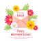 Motherâ€™s day sale banner isolated on white