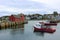 Motif 1, a historic seaside building with quaint facade that`s often painted and all types of colorful boats, Rockport Mass, 2018