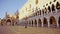 Motion along Doge palace with arch passage near Basilica