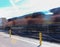 Motion blur of a good train engines