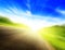 Motion blur road and sun