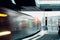 Motion blur train at the subway station