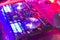 Motion Blur turntablism turntables plate mixer night party pub with light