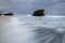 Motion blur wave at Kukup Beach, Indonesia, Southeast Asia