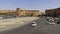 Daily motion of cars on Republic square of Yerevan, Armenia, view of Government