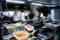 Motion chefs of a restaurant kitchen