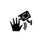 Motion detection camera black glyph icon