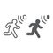 Motion detection line and glyph icon, security