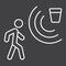 Motion detector line icon, security and guard