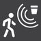 Motion detector solid icon, security and guard