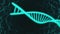 Motion graphic of DNA model part moving in space turning