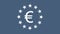 Motion graphic looping video animation. Euro sign with rotating stars around. Loading of the European currency