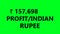 Motion graphic of profit increasing. Amount of profit going up. Profit in Indian Rupee. Increasing profit