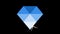 Motion graphic of sparkling blue diamond