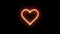 Motion graphic video animation. Fiery heart symbol on a black background. Fire burn icon