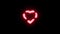 Motion graphic video animation. Flickering neon heart arrow icon. love in a circle symbol