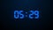 Motion Graphics Animation with Blue Ten Seconds Shiny Digital Bright Glowing Countdown Timer from 10 to 0 on Dark