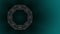 Motion graphics background in circular psycadelic motion in blurred green gradient color style.