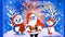 Motion graphics Merry Christmas concept , Merry Christmas Happy Christmas companions. Santa Claus, Snowman In gift box.