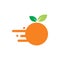 Motion move circle orange fruit logo design