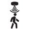 Motion sensor icon in flat style. person passing on motion sensor sign. people security connection business concept. flat style