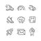 Motion and speed pixel perfect linear icons set