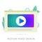 Motion video graphic design studio flat vector icon. Video editor app for create video content for vlog, advertising industry film