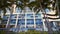 Motion video Miami Beach vacation hotel resorts with palm trees