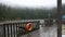 Motion of water of Mummelsee lake while raining in Black Forest or Schwarzwald