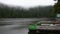 Motion of water of Mummelsee lake while raining in Black Forest or Schwarzwald