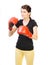 Motivated female boxer