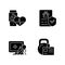 Motivating employees black glyph icons set on white space