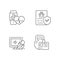 Motivating employees linear icons set