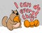 Motivation cartoon concept - angry hamster i can do everything