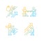 Motivation complications and results gradient linear vector icons set