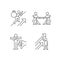 Motivation complications and results linear icons set
