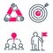 Motivation concept chart pink icon business strategy development design and management leadership teamwork growth