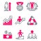 Motivation concept chart pink icon business strategy development design and management leadership teamwork growth