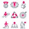 Motivation concept chart pink icon business strategy development design and management leadership teamwork growth