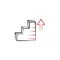 Motivation, goals, stairs, up arrow 2 colored line icon. Simple colored hand drawn element of illustration. goals, stairs, up