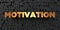 Motivation - Gold text on black background - 3D rendered royalty free stock picture